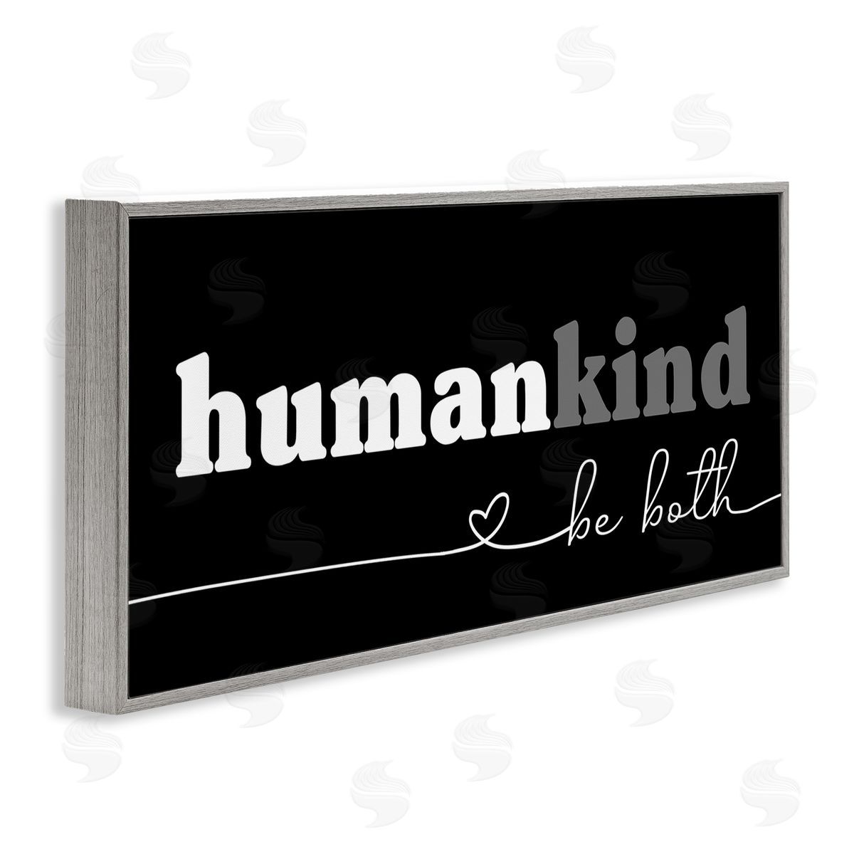 Stupell Studio Human Kind Motivational Phrase  Gray Framed Giclee Wall Art