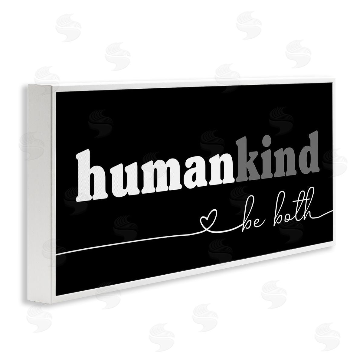 Stupell Studio Human Kind Motivational Phrase  White Framed Giclee Wall Art