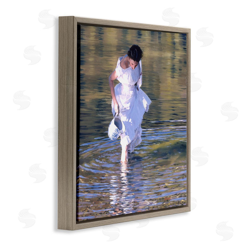 Heide Presse | Woman in Stream Realistic Painting