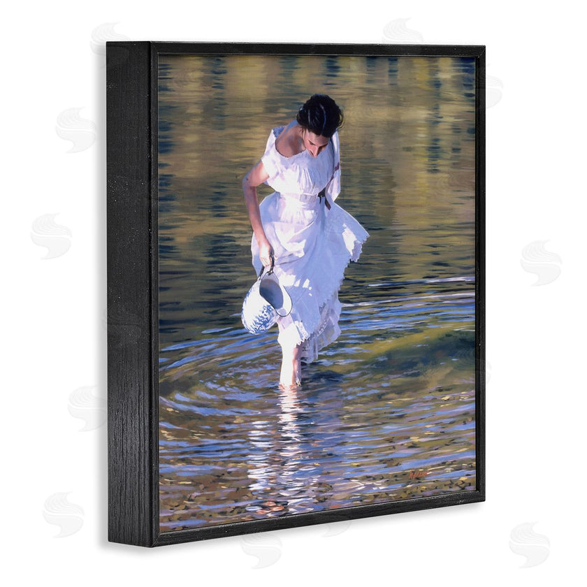 Heide Presse | Woman in Stream Realistic Painting