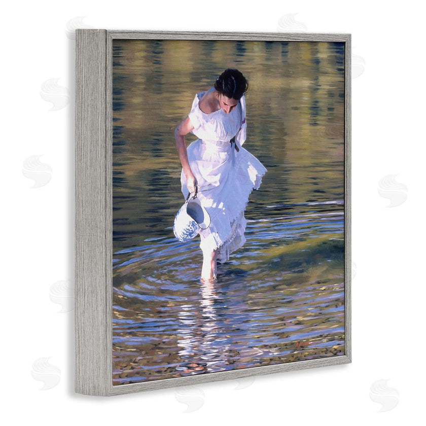 Heide Presse | Woman in Stream Realistic Painting