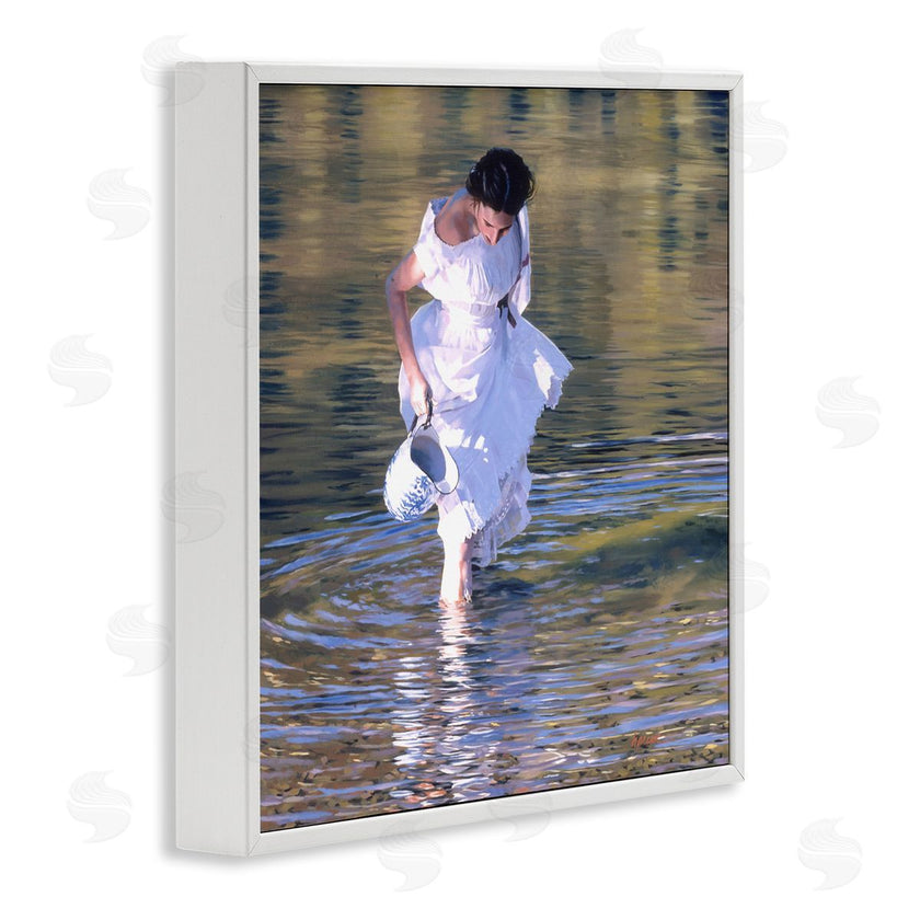 Heide Presse | Woman in Stream Realistic Painting
