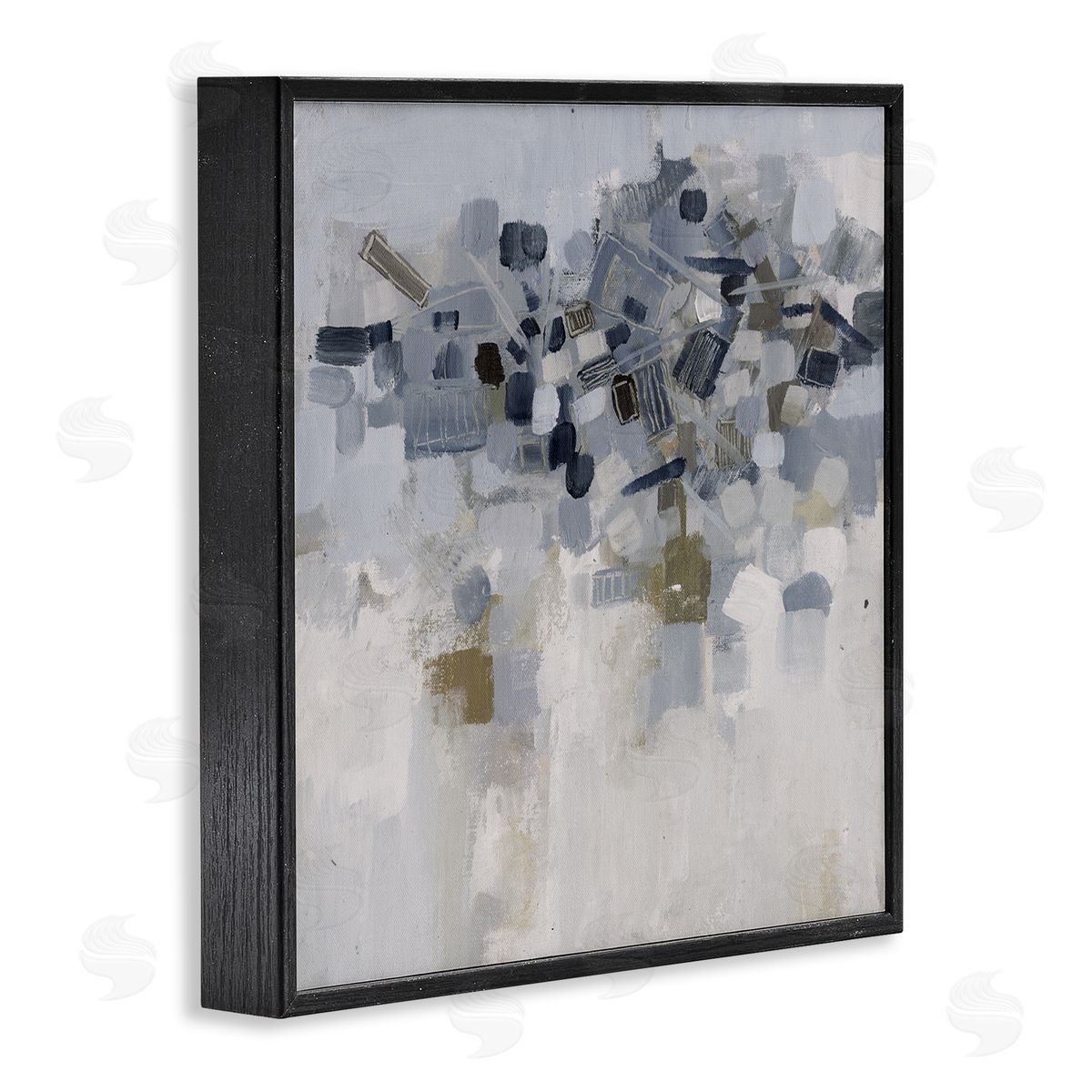 Smith Haynes Soft Blue Abstracted Shapes Detail Black Framed Giclee Wall Art