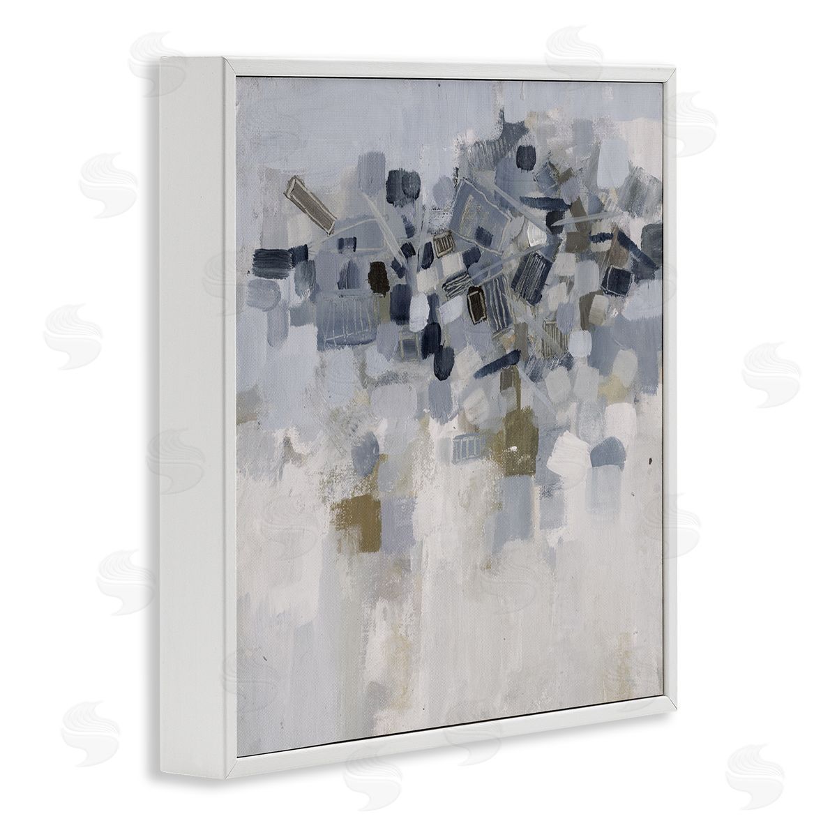 Smith Haynes Soft Blue Abstracted Shapes Detail White Framed Giclee Wall Art