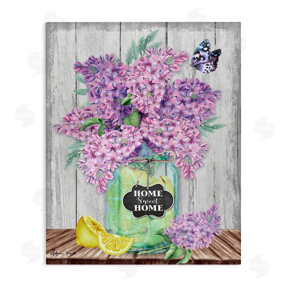 Sheri Hart Home Sweet Home Lilac Flowers  Canvas Wall Art