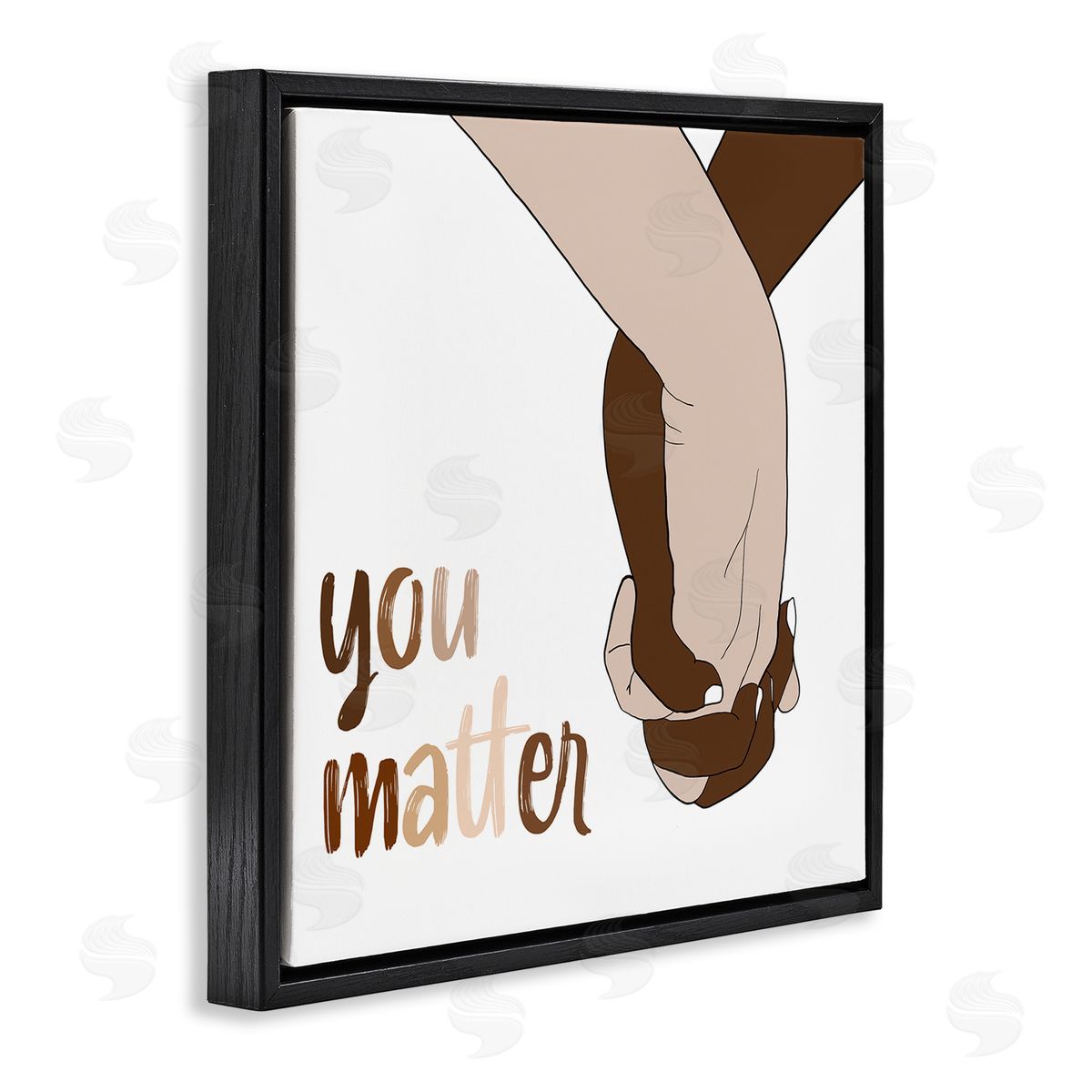 Emily Navas You Matter Diverse Hands Minimal Design Black Floater Frame Canvas Art