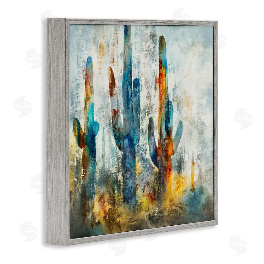 Scott Brems | Abstract Vibrant Cacti Silhouettes