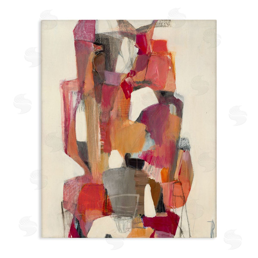 Terri Burris | Centered Geometric Shapes Abstract Red Orange