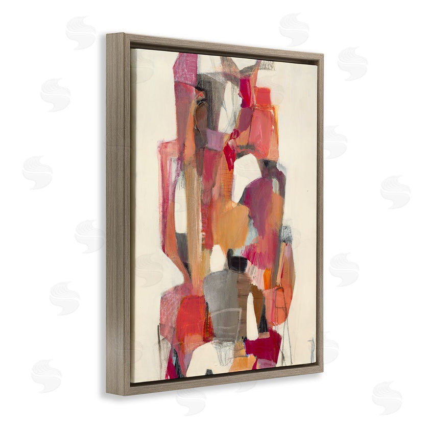 Terri Burris | Centered Geometric Shapes Abstract Red Orange