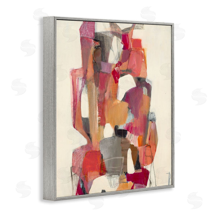 Terri Burris | Centered Geometric Shapes Abstract Red Orange
