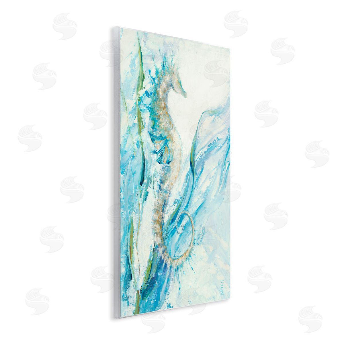 Dina D'Argo Nautical Seahorse Blue Ocean Wall Plaque Art