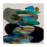 Ruth Fromstein | Organic Rock Shapes Pattern Blue