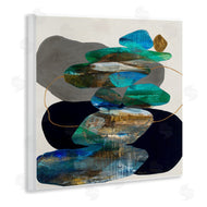Ruth Fromstein | Organic Rock Shapes Pattern Blue