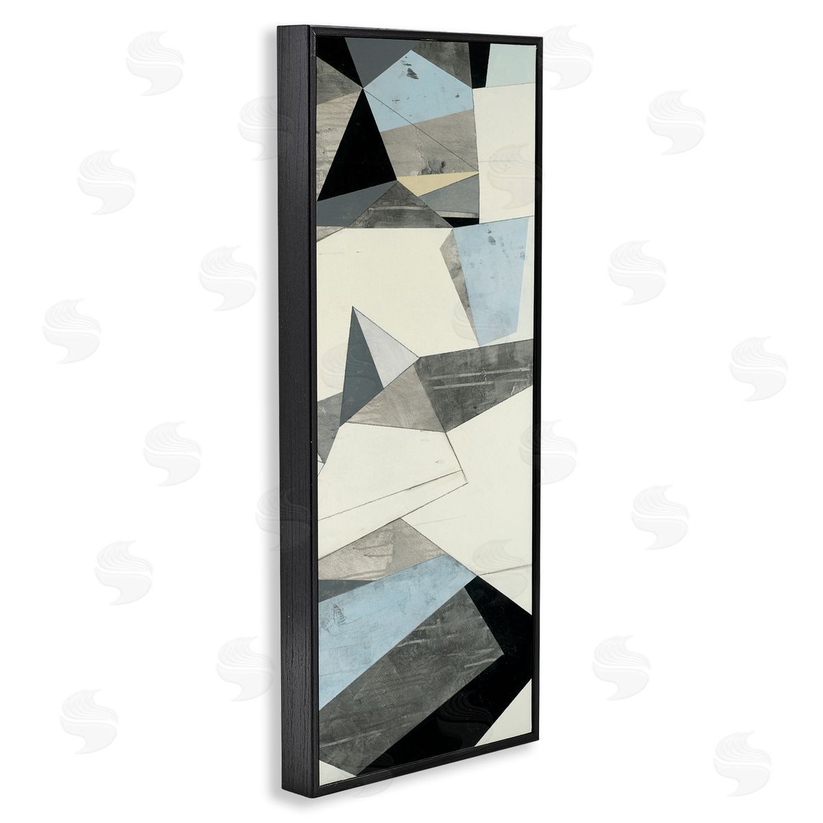 Beth Ann Lawson Angular Shapes Blue Grey Abstraction Black Framed Giclee Wall Art