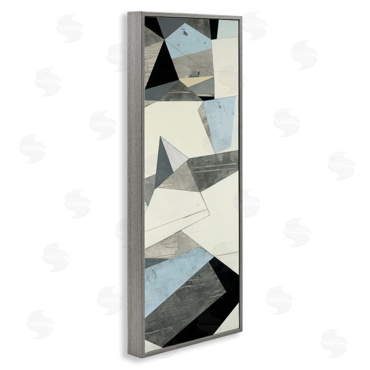 Beth Ann Lawson Angular Shapes Blue Grey Abstraction Gray Framed Giclee Wall Art