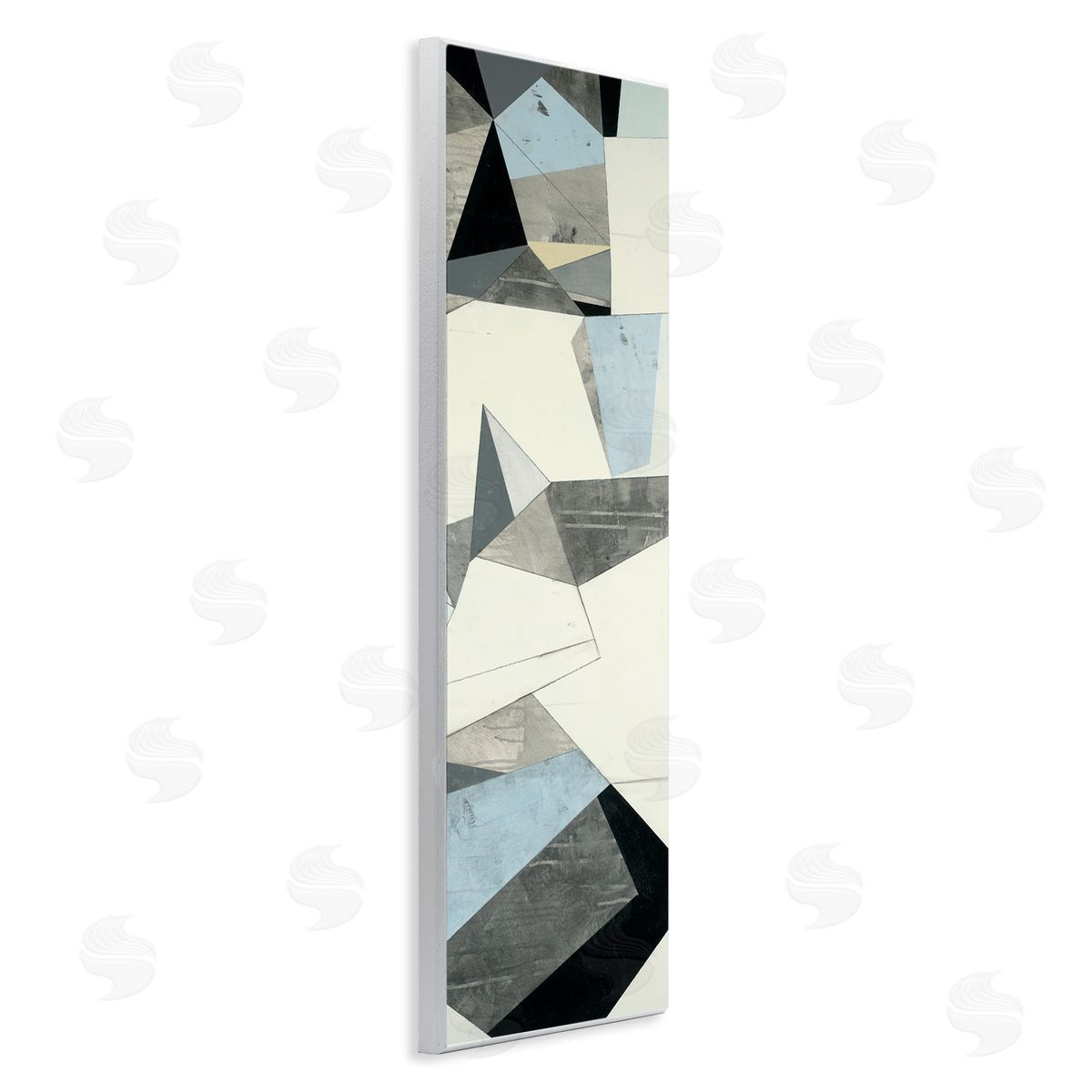 Beth Ann Lawson Angular Shapes Blue Grey Abstraction Wall Plaque Art