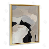 Kippi Leonard | Rounded Curves Abstract Beige Black