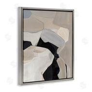Kippi Leonard | Rounded Curves Abstract Beige Black