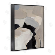 Kippi Leonard | Rounded Curves Abstract Beige Black