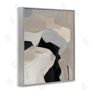 Kippi Leonard | Rounded Curves Abstract Beige Black