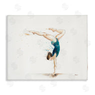 Patti Mann | Watercolor Female Gymnast Handstand Pose
