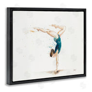 Patti Mann | Watercolor Female Gymnast Handstand Pose