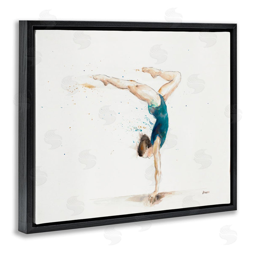Patti Mann | Watercolor Female Gymnast Handstand Pose
