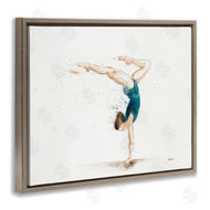 Patti Mann | Watercolor Female Gymnast Handstand Pose