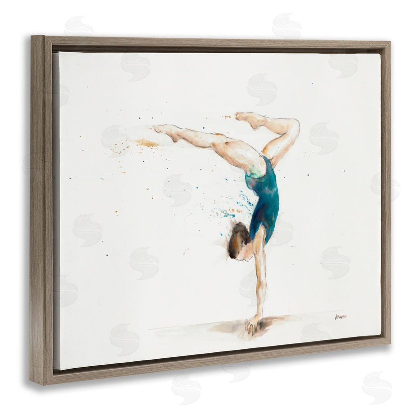 Patti Mann | Watercolor Female Gymnast Handstand Pose