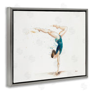 Patti Mann | Watercolor Female Gymnast Handstand Pose