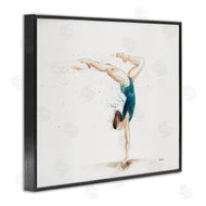 Patti Mann | Watercolor Female Gymnast Handstand Pose