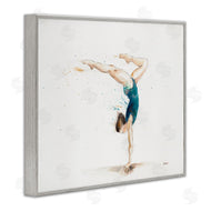 Patti Mann | Watercolor Female Gymnast Handstand Pose