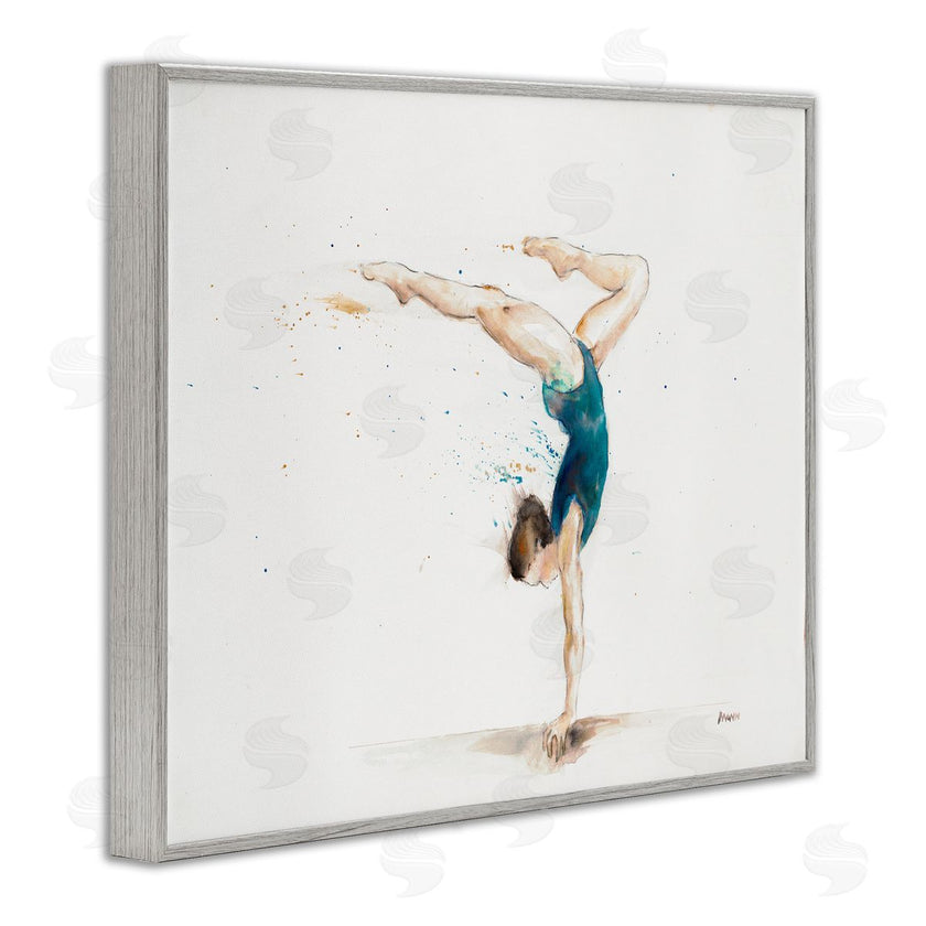 Patti Mann | Watercolor Female Gymnast Handstand Pose