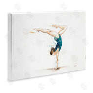 Patti Mann | Watercolor Female Gymnast Handstand Pose