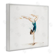 Patti Mann | Watercolor Female Gymnast Handstand Pose