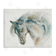 Patti Mann | Watercolor Horse Blue Beige