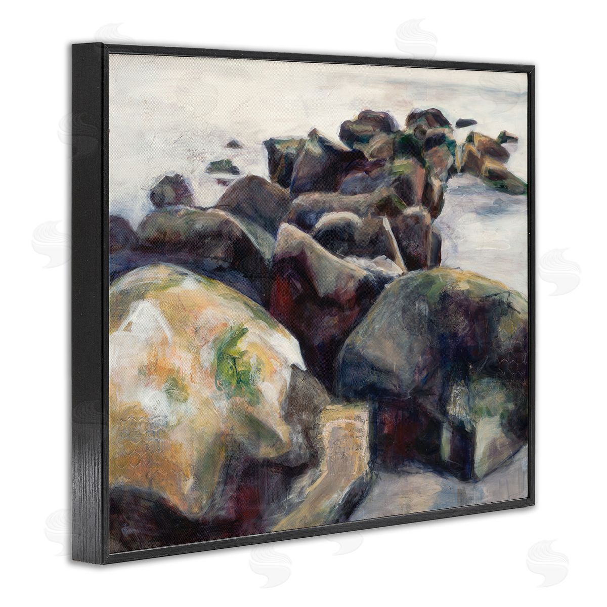 Stacey Pollard Beach Rocks Nautical Coast Black Framed Giclee Wall Art