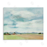 Stacey Pollard | Red Barn Landscape Blue Sky
