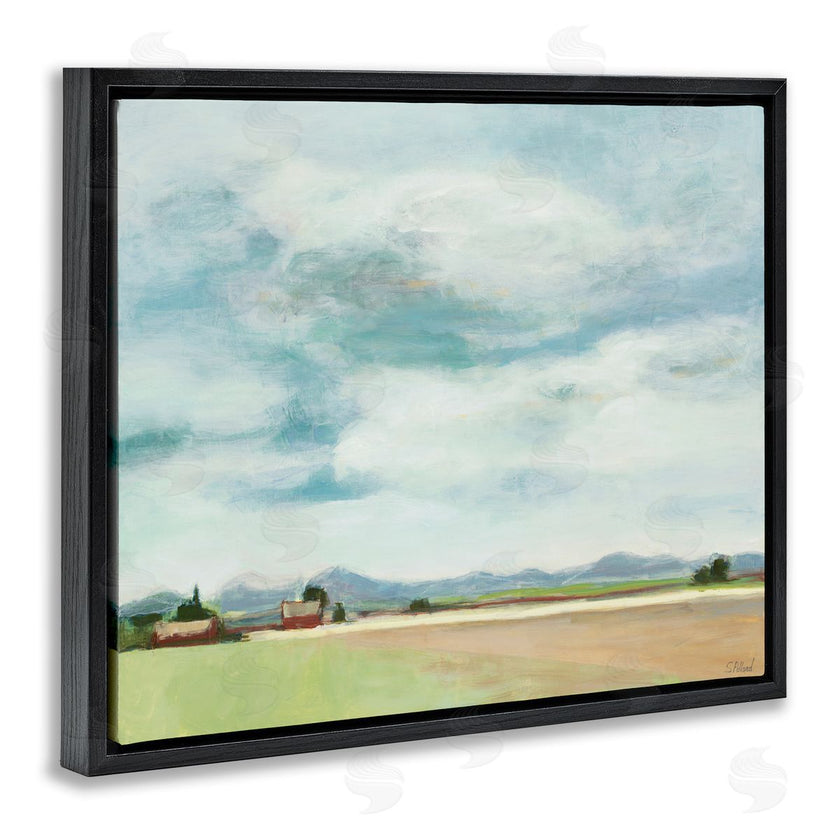 Stacey Pollard | Red Barn Landscape Blue Sky