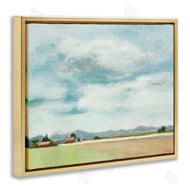 Stacey Pollard | Red Barn Landscape Blue Sky