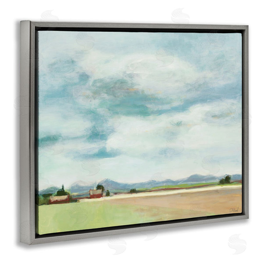 Stacey Pollard | Red Barn Landscape Blue Sky