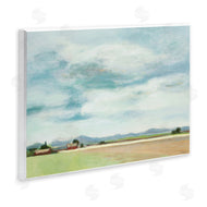 Stacey Pollard | Red Barn Landscape Blue Sky