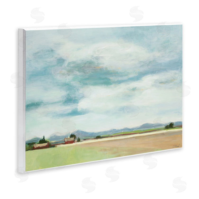 Stacey Pollard | Red Barn Landscape Blue Sky