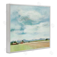 Stacey Pollard | Red Barn Landscape Blue Sky