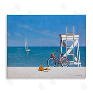 Zhen-Huan Lu | Pink Bicycle Beach Lifeguard Stand