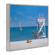 Zhen-Huan Lu | Pink Bicycle Beach Lifeguard Stand