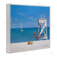 Zhen-Huan Lu | Pink Bicycle Beach Lifeguard Stand