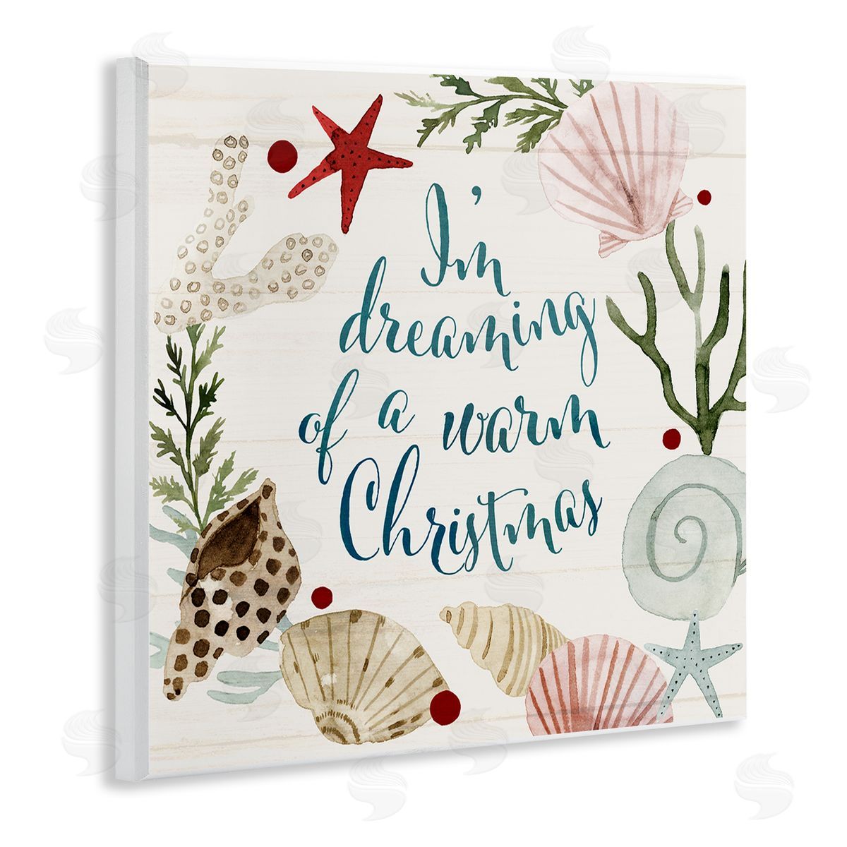 Dreaming of Warm Christmas Phrase Wood Plaque Wall Art, Home Decor by Victoria Barnes