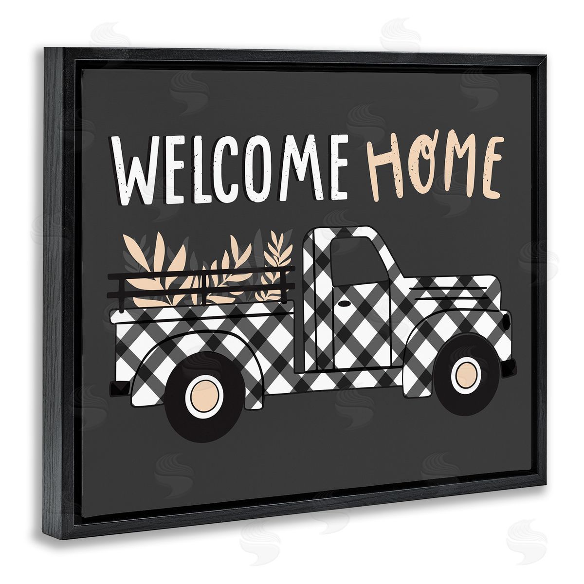 Arrolynn Weiderhold Autumn Harvest Truck Welcome Home  Black Floater Frame Canvas Art