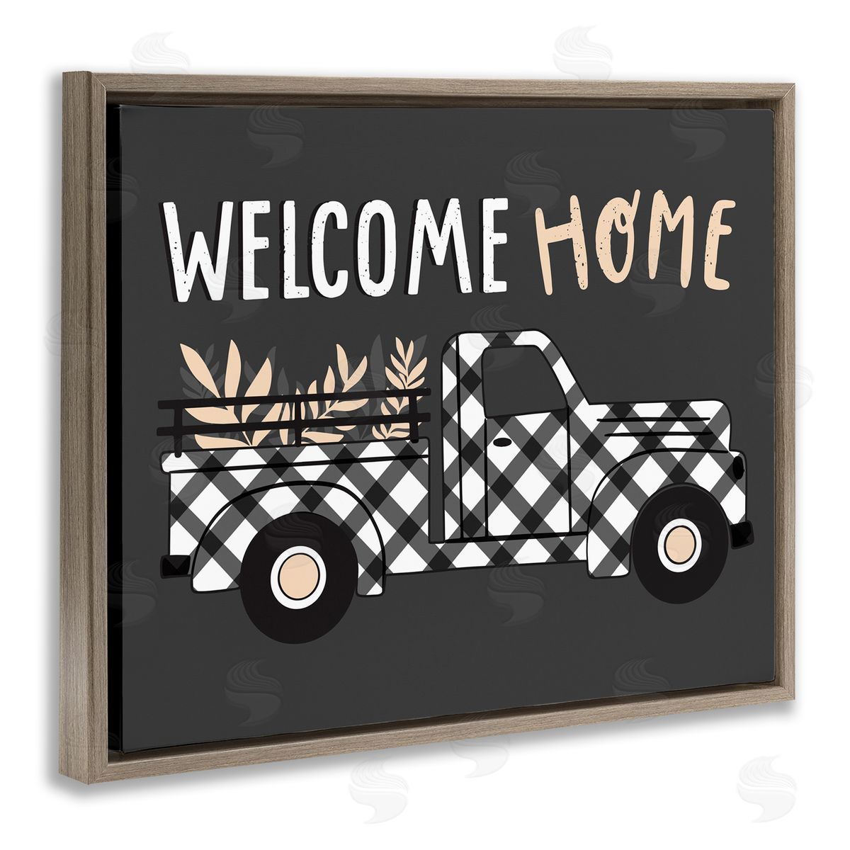 Arrolynn Weiderhold Autumn Harvest Truck Welcome Home  Brown Floater Frame Canvas Art
